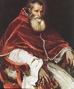TIZIANO Vecellio Portrait of Pope Paul III atr oil on canvas